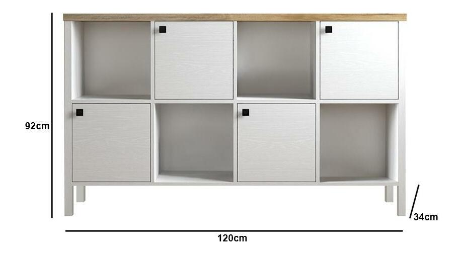 Konzolový stolík Franc 28 (biele drevo + borovica atlantická)