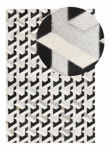 Covor 140x200 cm NAREM (gri deschis + negru)