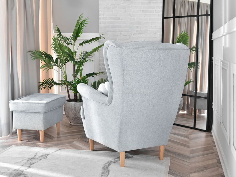 Kreslo ušiak Margis (sivá)