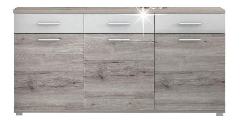 Komoda Rosenea Typ 2 (dub canyon + lesk vysoký biely) *výpredaj