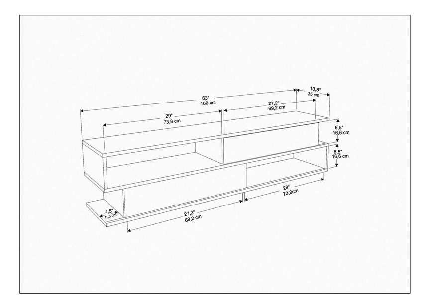 TV asztal Corezolla (tölgy + antracit)