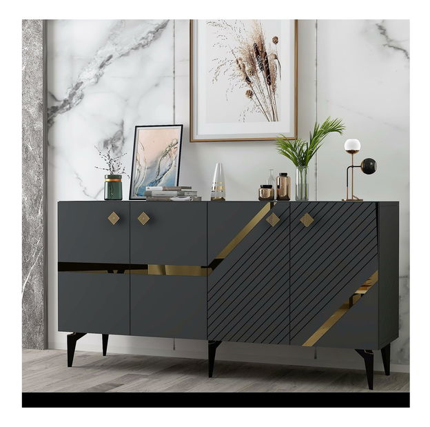 Szekrény Tabivo (antracit + arany) 