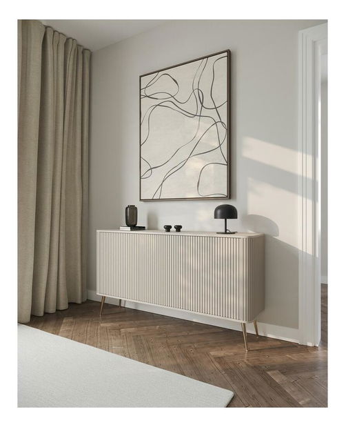 Dulap Oglio O4 (gri bej + auriu)