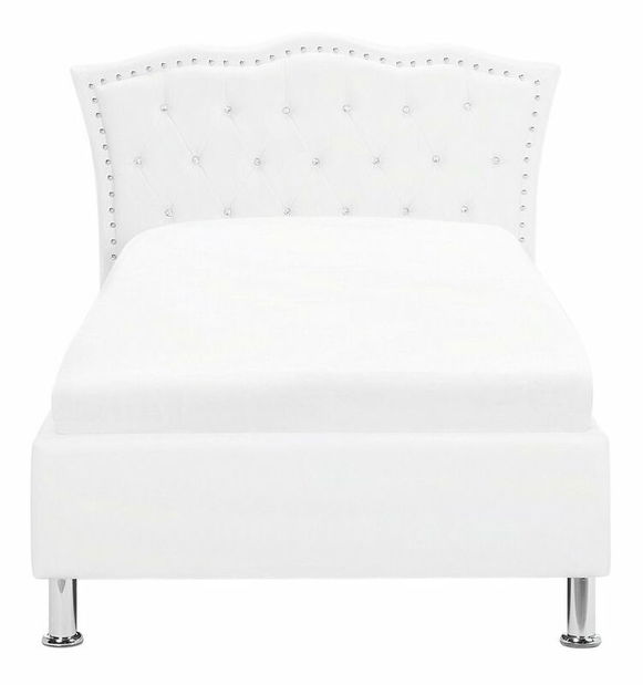 Egyszemélyes ágy 90 cm MATH (ágyráccsal és tárolóhellyel) (fehér)