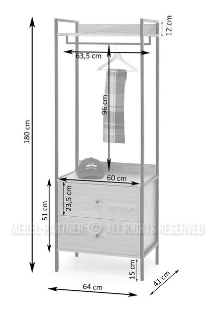 Raft Mutismo (stejar + negru)