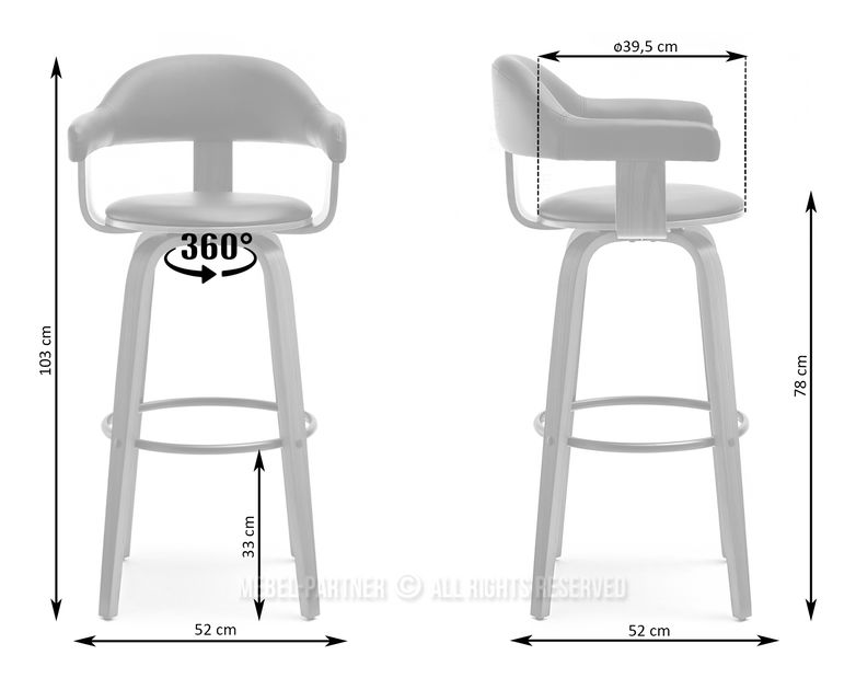 Stolička Herbert (oriešková + orech tmavý)