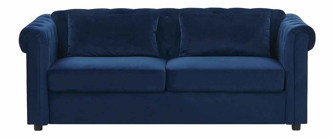 Zamatová pohovka trojsedačka CHICHESTER (modrá)