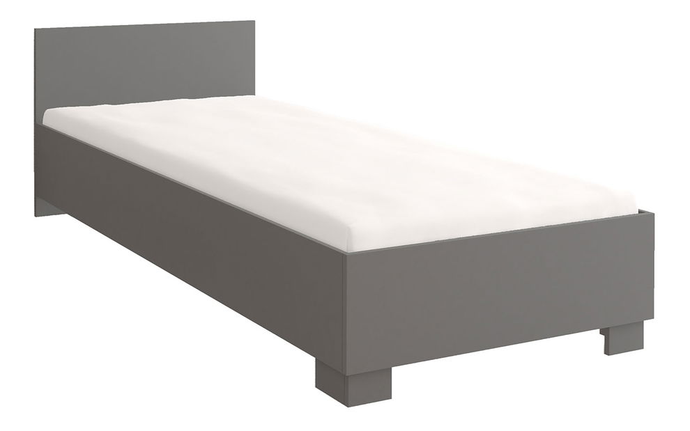 Egyszemélyes ágy 90 cm Oleg II (fehér + szürke)