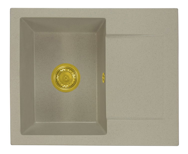 Chiuvetă de bucătărie Dalgam (bej) (cu 3 orificii pentru robinet) (D)