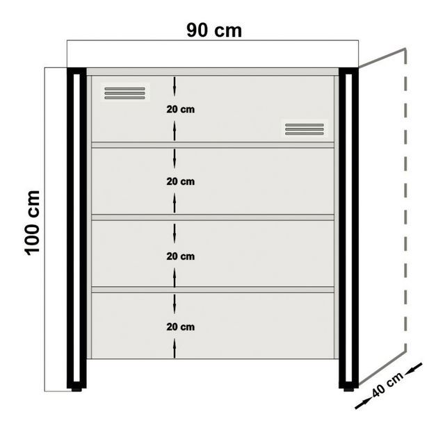 Comodă Cosmopolitan 1 (pin atlantic + negru)