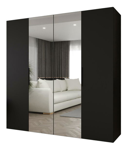Dulap de haine 200 cm Mirabella 2 (Negru + Negru)