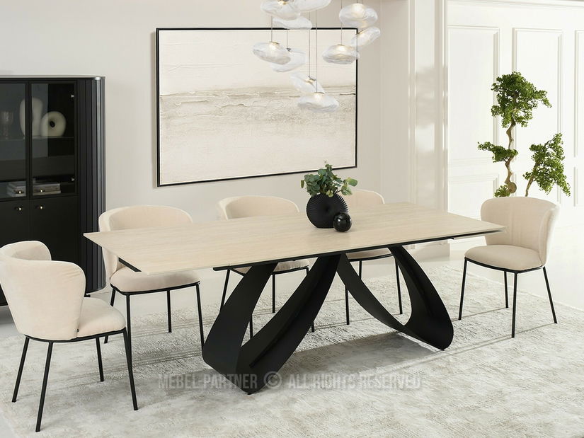 Masă sufragerie Pagina (bej + negru)