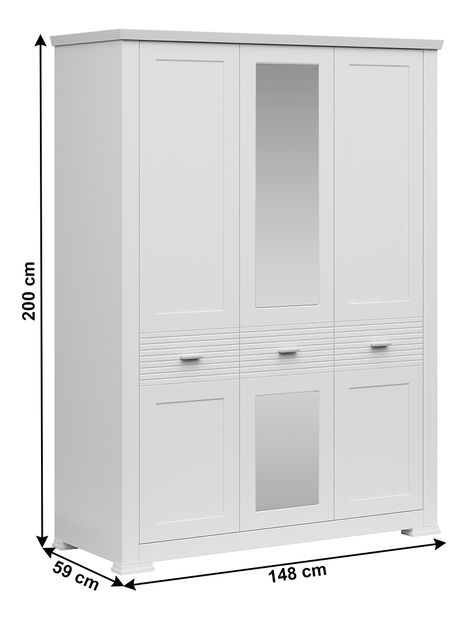 Dulap de haine Aryness 3D (Alb)