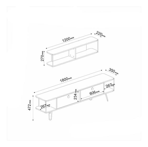 Mobilier living Pokave (marmură + maro) 