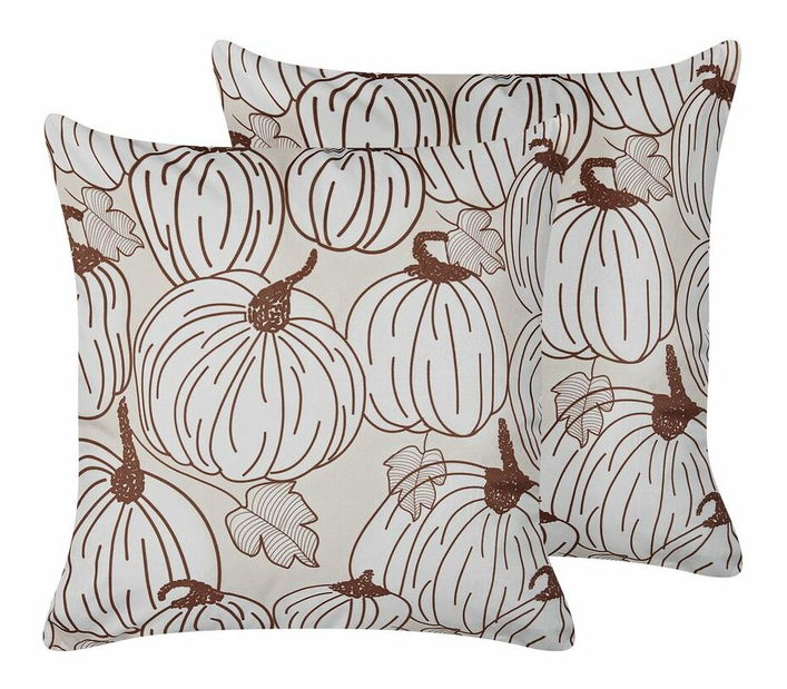 Sada 2 ozdobných vankúšov 45 x 45 cm God (béžová)