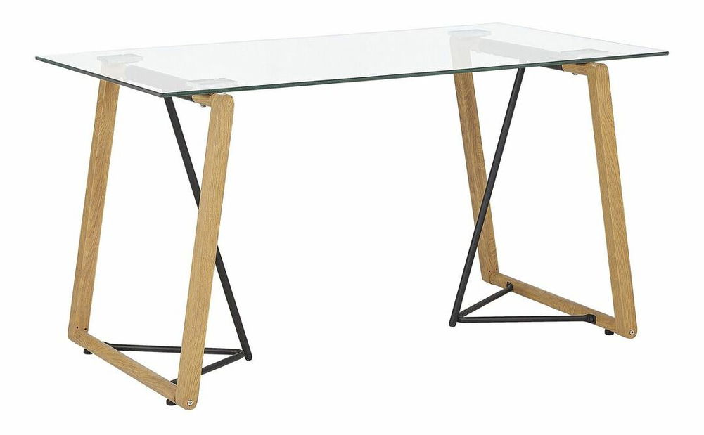 Jedálenský stôl TAMIRA (čierna + sklo) (pre 6 osôb)