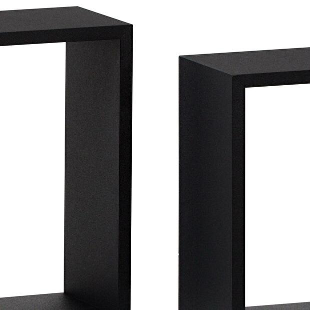 Set 3 rafturi de perete Parto (negru mat)