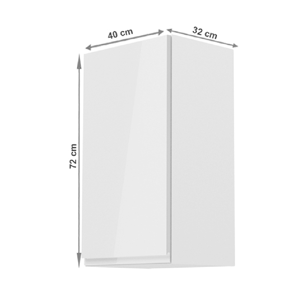 Dulap superior de bucătărie G40 Aurellia (alb + alb lucios) (S)