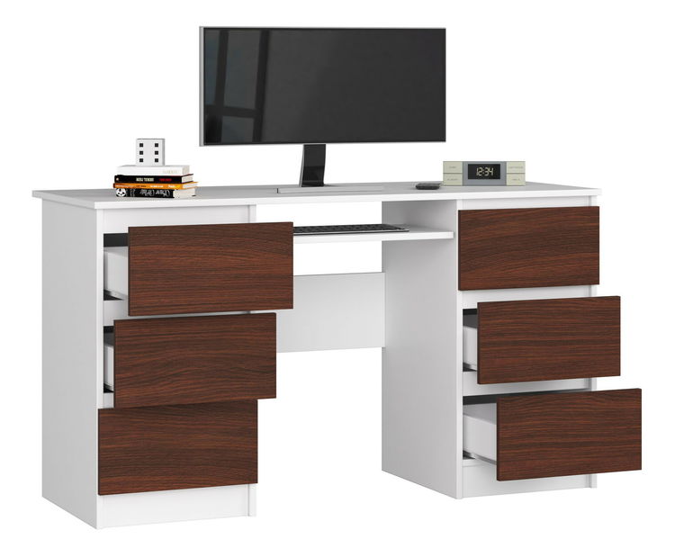 PC stolík Behati (biela + wenge)