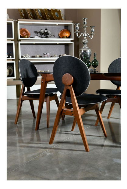 Set blagovaonskih stolica (2 kom.) Toukuta (orah + antracit)