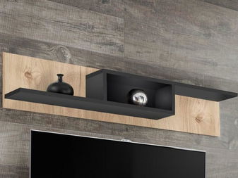 Polička Carlyn (hikora jackson + čierna)