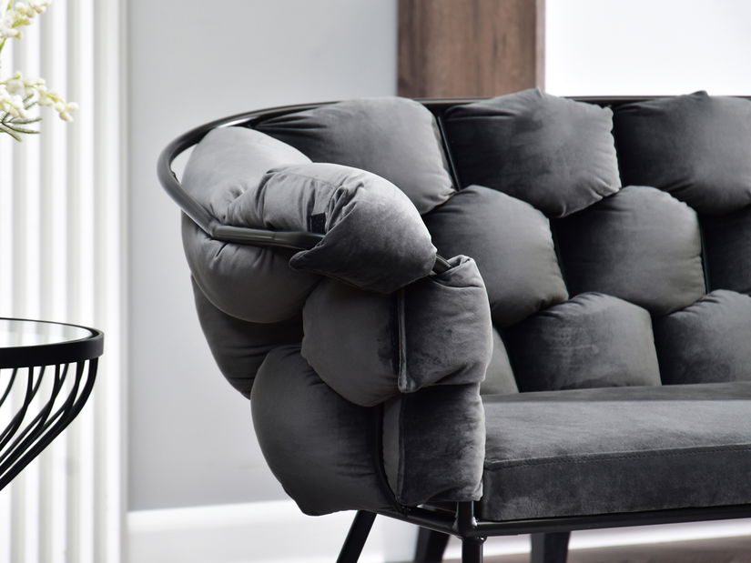 Pohovka dvojsedačka Pegaban (grafitová + čierna)