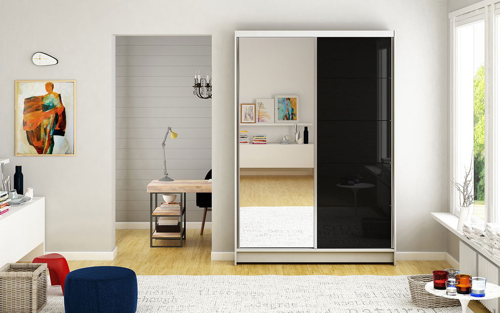 Šatníková skriňa Marisol 5 (biela + čierna)