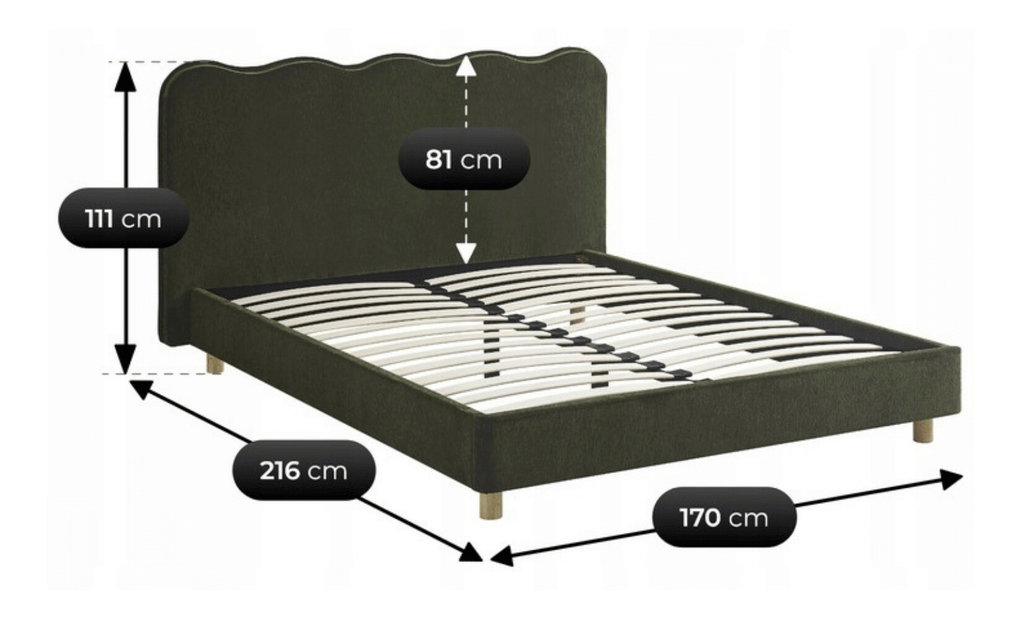 Manželská posteľ 160 cm Izimir 160 (zelená) (s roštom)