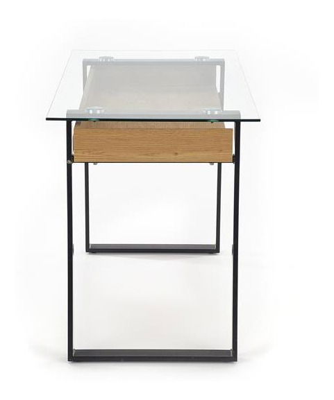 Písací stolík Bernie (prirodné drevo + čierna)