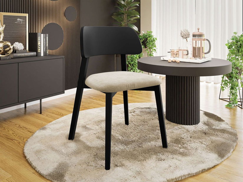 Scaun sufragerie Azanax (Bej + Negru) 