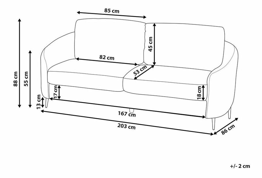 Pohovka trojsedačka Tertius (zelená) 