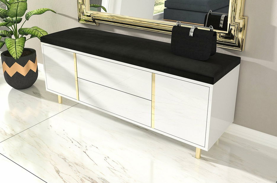 Pantofar/dulap pantofi Carra (alb ultralucios) *resigilat