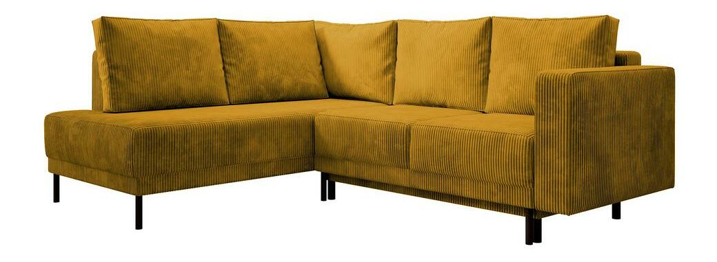 Rohová sedacia súprava Rodriguez (L) (horčicová + čierna)
