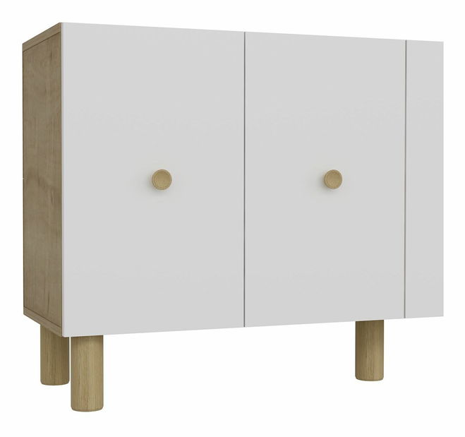 Komoda Moncici K (safirni hrast + bijela)