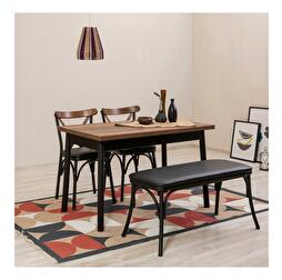 Set mobilier sufragerie Duvasa 13 (negru) (pentru 4 persoane)