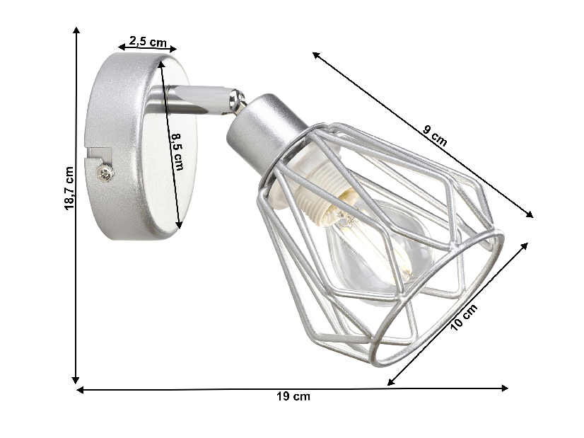 Nástenná lampa Oakley Typ 2 (strieborná)