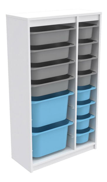 Organizator za igračke Dremonka 6 (bijela + siva + plava)