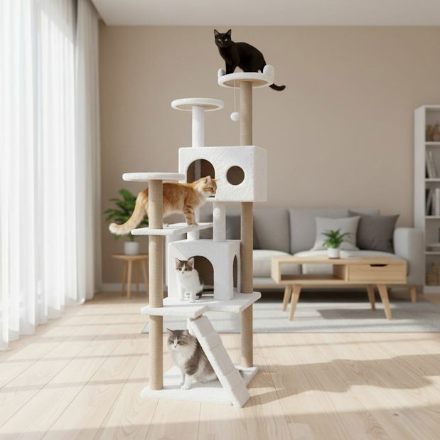 Škrabadlo pre mačky Sina (Biela)