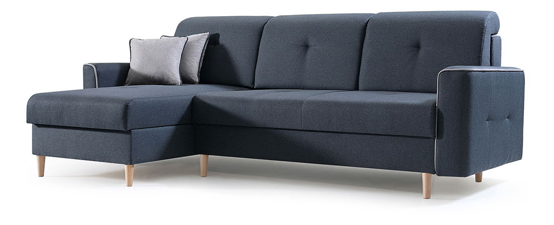 Rohová sedačka Hosta (tmavomodrá + svetlosivá) (L)