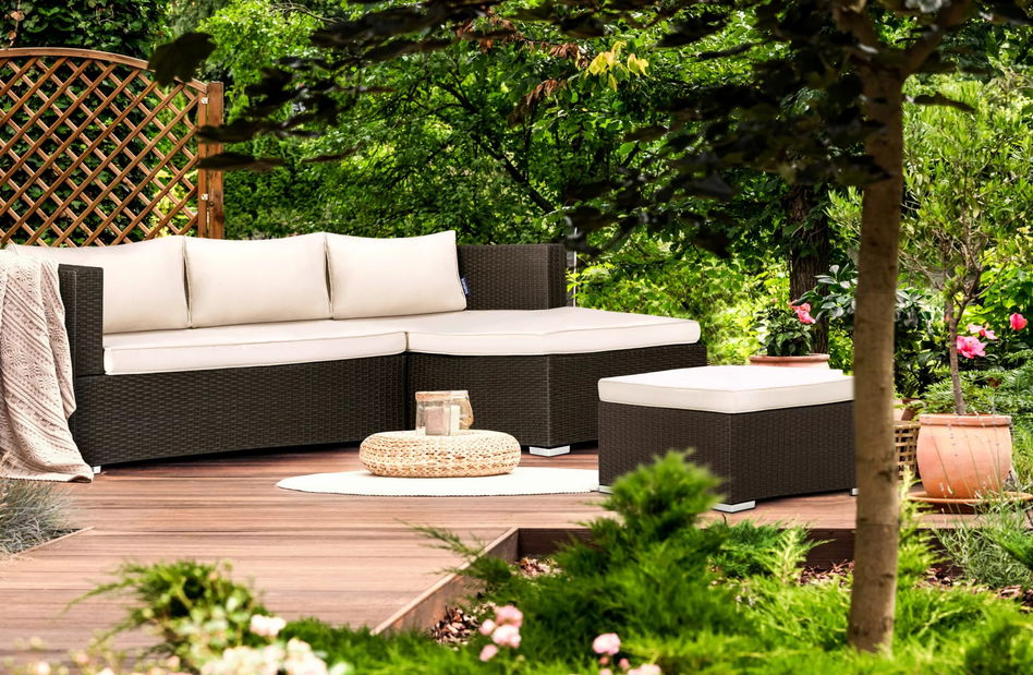 Set de mobilier pentru grădină 1+1+1 Nila (bej + bej)