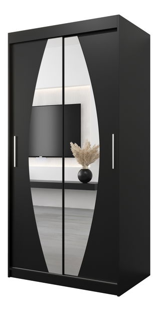 Ormar za garderobu 100 cm Eclipse (crna mat + crna mat)