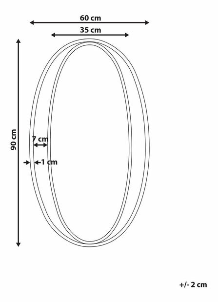 Nástenné zrkadlo Blaze (zlatá)