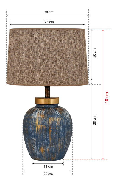 Asztali lámpa Rialessta 1 (kék + barna)