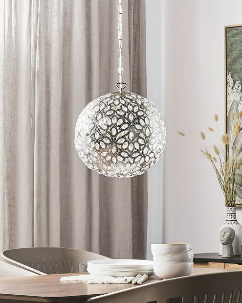 Závesná lampa Volos (strieborná)