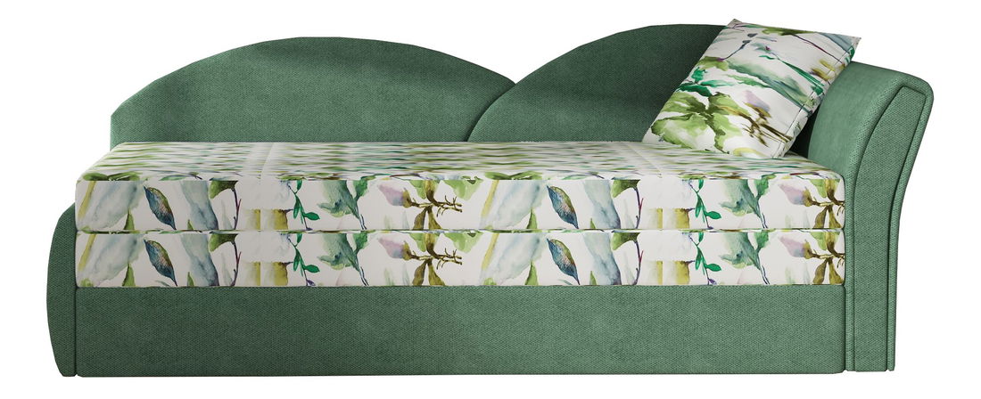 Kétszemélyes kanapé- Agira 03 (zöld + virágok)