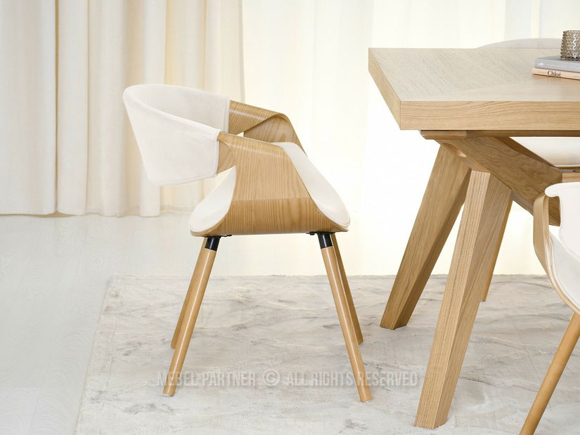 Jedálenská stolička Busque (krémová + dub)
