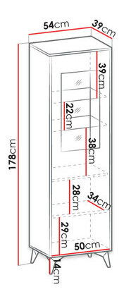 Vitrína Namiro NW54 (čierna + dub evoke) *výpredaj
