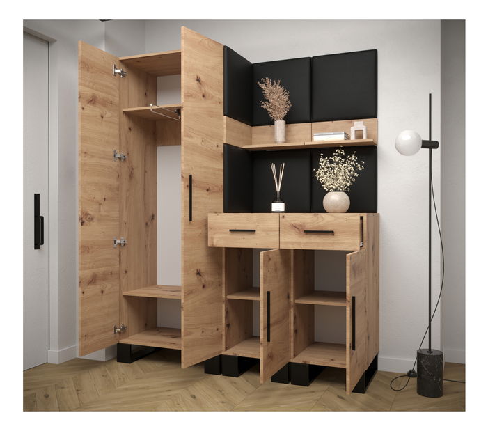 Set mobilier pentru hol Amanda 7 (Stejar artisan + Alb)