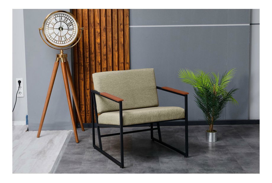 Kreslo Vantolazzo (svetlohnedá + čierna)