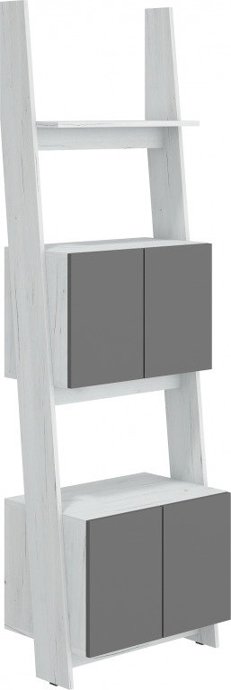 Regál so skrinkou 60 cm 2 Raul (biela + grafit)